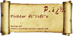 Pichler Éliás névjegykártya